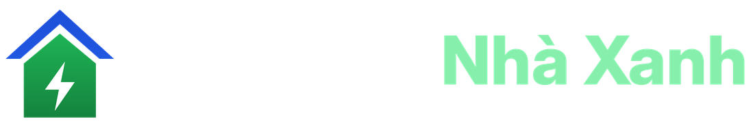 Logo Điện Máy Nhà Xanh bản trắng
