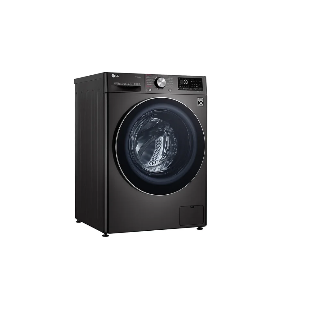 Máy giặt sấy LG Inverter 10.5 kg FV1450H2B màu đen nhìn nghiêng trái