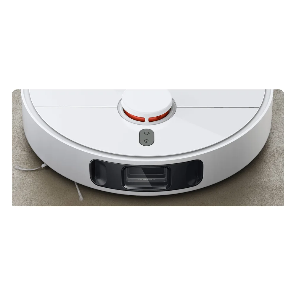 Cận cảnh mặt trước robot Xiaomi S10+ với cảm biến tránh vật cản 3D và tháp LDS