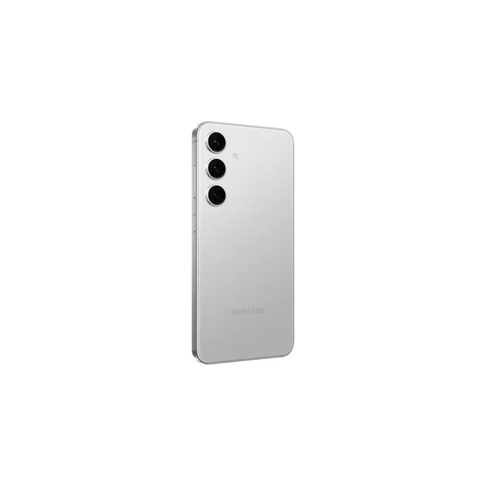Mặt lưng Samsung Galaxy S24 màu Xám Marble với cụm 3 camera nhìn góc nghiêng
