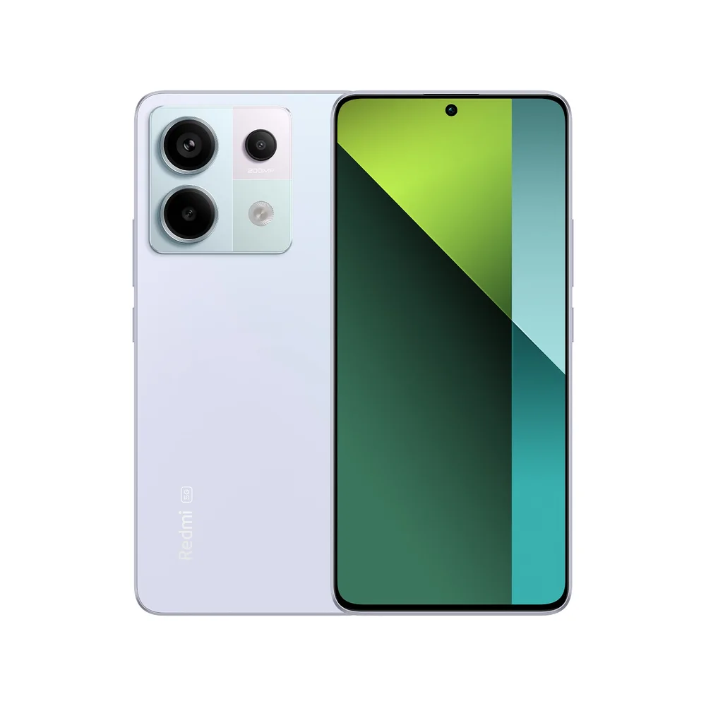 Xiaomi Redmi Note 13 Pro 5G màu tím nhìn mặt trước và mặt lưng