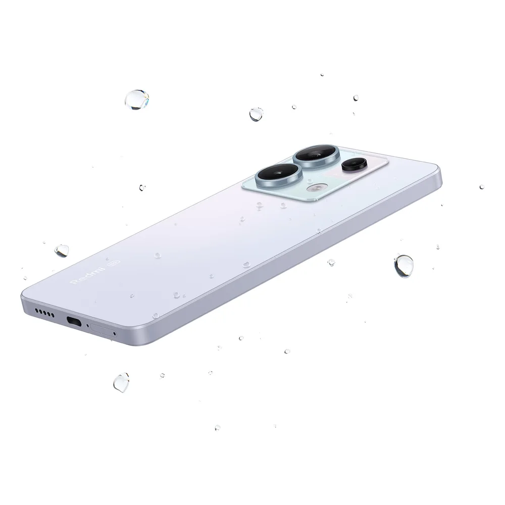 Mặt lưng Redmi Note 13 Pro 5G đặt nghiêng với cụm camera 200MP